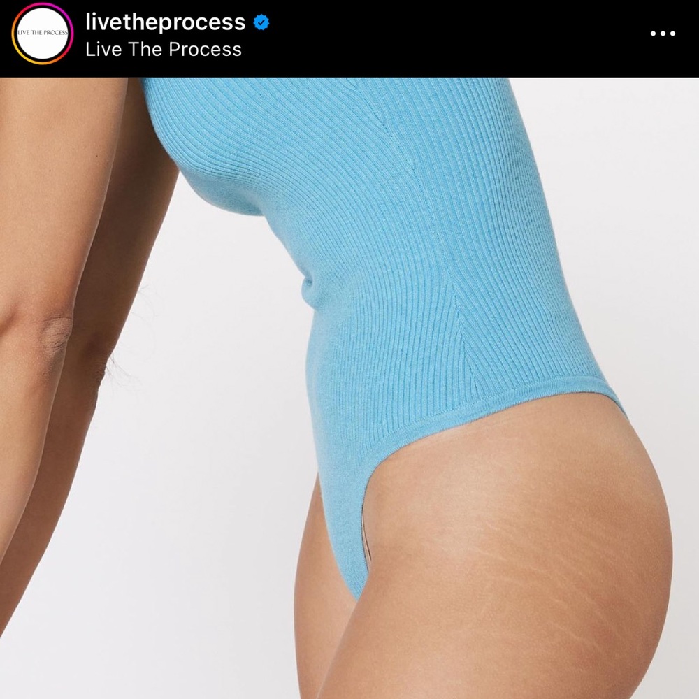 Live The Process Pink Ribbed Bodysuit - Picture 2 of 8